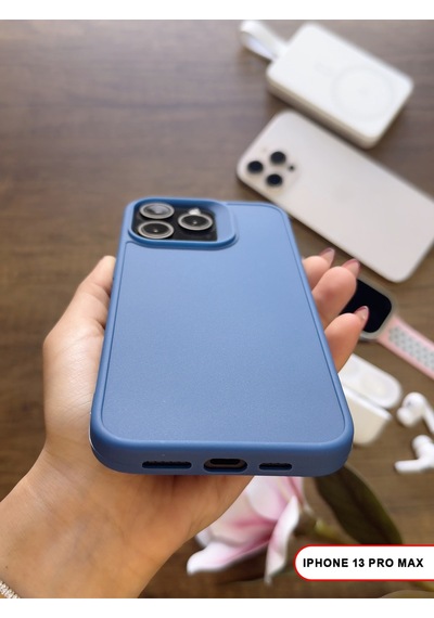 Apple iPhone 13 Pro Max Uyumlu Kamera Korumalı Darbeye Dayanıklı Renk Atmayan Keep Silikon Kılıf Lacivert