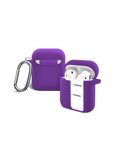 Fitcase Apple Uyumlu AirPods 1 Ve 2. Nesil Lansman Silikon Kılıf Mor
