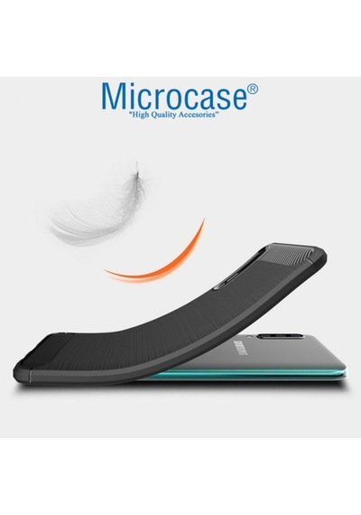 Microcase Samsung Uyumlu Galaxy A70S Brushed Carbon Kilif - Siyah 387484705