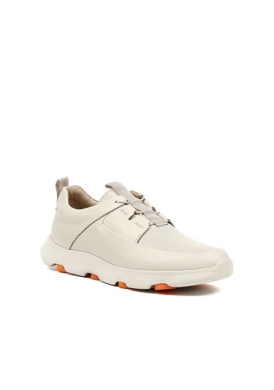 Erkek Bej Deri Sneaker