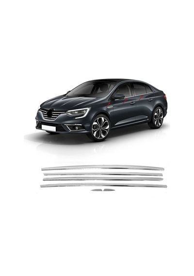 Renault Megane 4 Sedan Krom Cam Çıtası 6Prç. 2016 ve Üzeri P.Çeli N11.3562