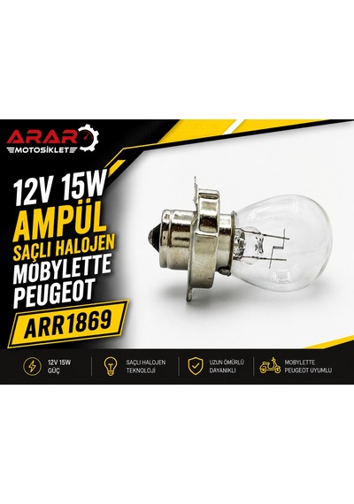 12v 15w Ampül Saçlı Halojen Mobylette Peugeot