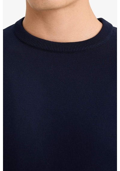 Defacto Regular Fit Bisiklet Yaka Basic Düz Premium Triko Kazak A5268ax25aunv64 Lacivert