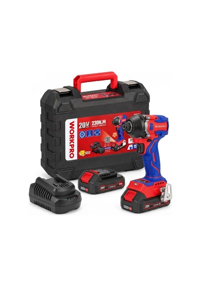 Workpro Wp390107 20volt 2.0ah. Li-ion 230nm Çift Akü Kömürsüz Profesyonel Şarjlı Darbeli Tornavida