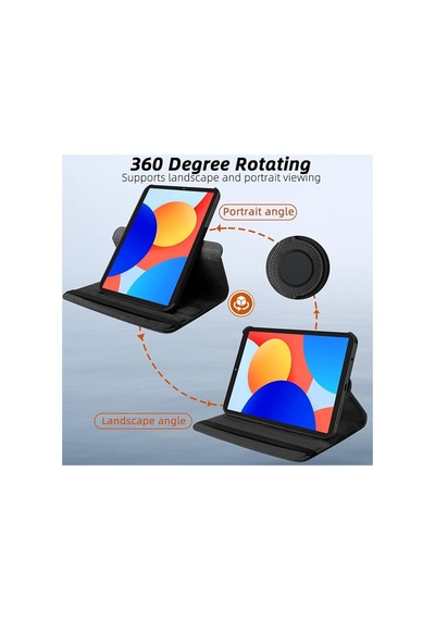 Xiaomi Redmi Pad Se 8.7 İnç Modeli İle Uyumlu 360 Dönerli Standlı Tablet Kılıfı Kapaklı Kılıf