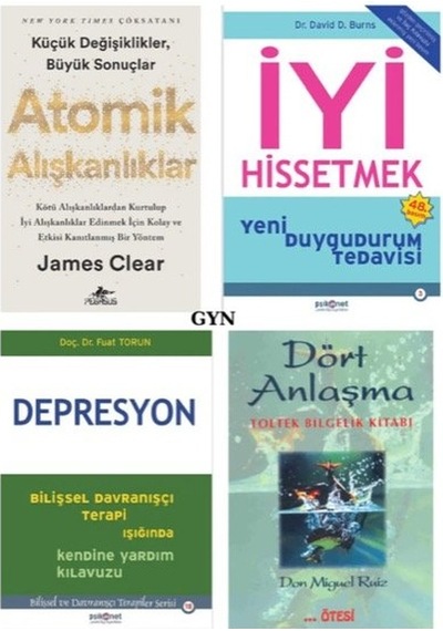 Atomik Aliskanliklar + İyi Hissetmek + Depresyon + Dort Anlasma 4 Set