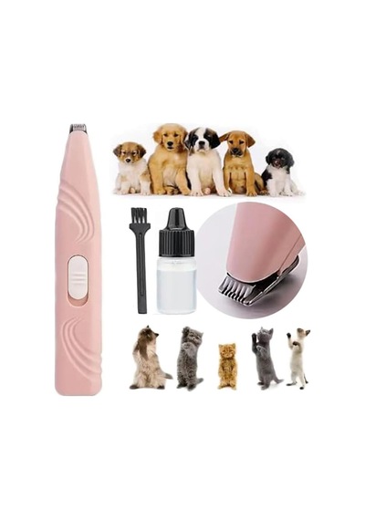 Valkyrie Kedi Köpek Pati Tüy Kesme Makinesi Sessiz Hassas Bölge Traş Cihazı Seramik & Çelik Bıçaklı Pembe