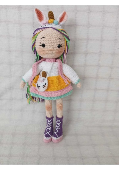 Amigurumi Unıcorn Bebek Organik Oyuncak Bebek