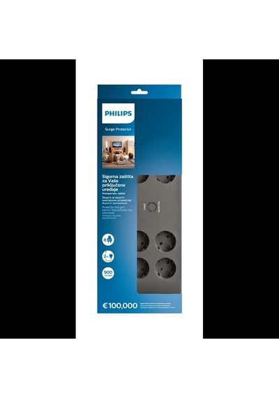 Phılıps Spn3180a/62, 8 Soket, Akım Korumalı Priz, 2400 Joules, 2mt Kablo, Gri