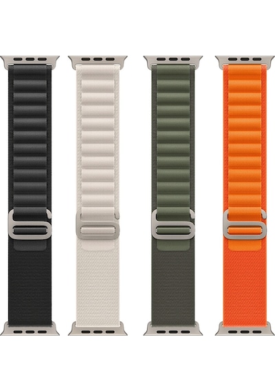 Watch Ultra 49mm Uyumlu Krd-74 Hasır Zore Kordon-turuncu
