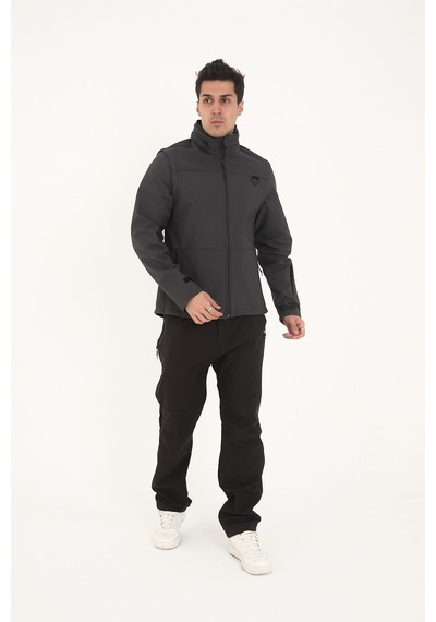 Camp Scoutland Camp460 Outdoor Tactical Softshell Su & Rüzgara Dayanıklı Erkek Taktik Yelek & Mont Antrasit
