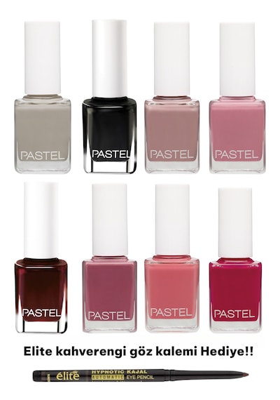 Pastel Oje 8 Li Set 424-425-426-427-428-429-119-38 + Kahverengi Göz Kalemi Hediye Diğer