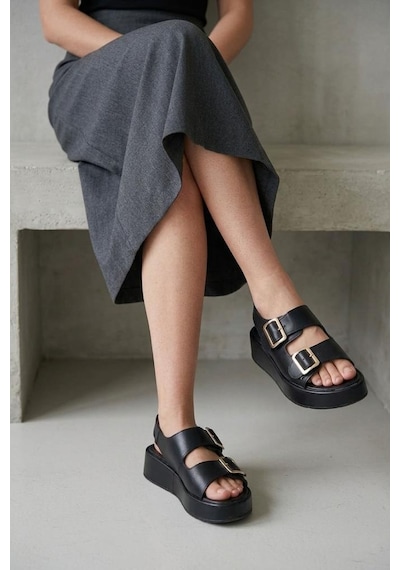 Aryan 83-606 Kadın Comfort Günlük Sandalet Sıyah