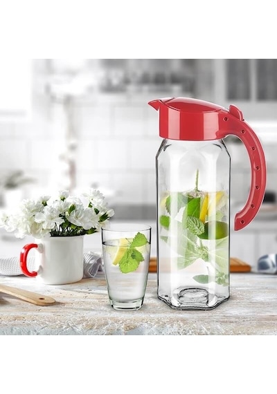 Cam Sürahi Ala Jug 1500 Ml Kırmızı