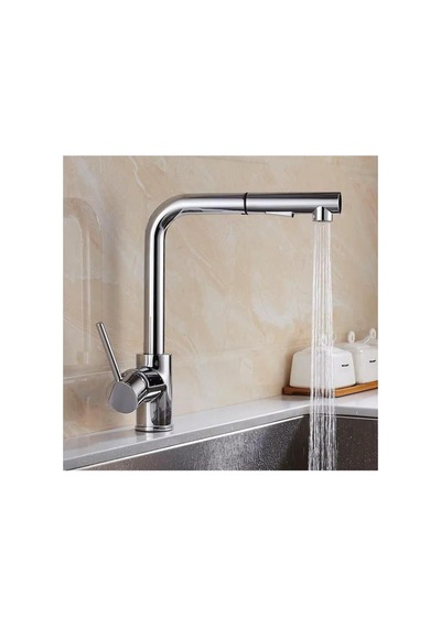 Rena Design Krom Spiralli Mutfak Evye Bataryası Çift Modlu Tasarruf Fonksiyonlu Gümüş Uzatmalı Yeni Model Inox