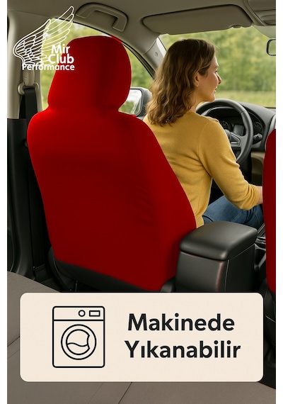 Arac İçinde Estetik Ve Rahatlik Arayanlara Honda Accent İle Uyumlu Oto Koltuk Kılıfı Kırmızı