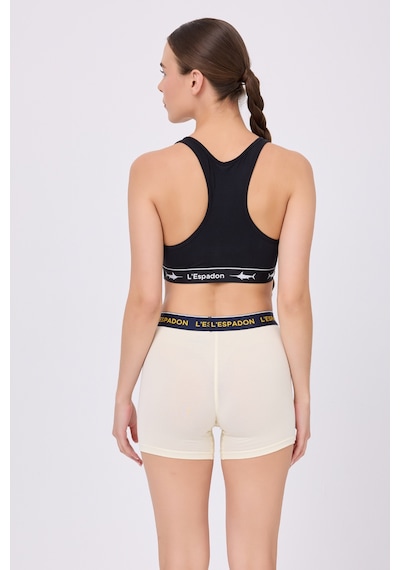 Athleshorts Yüksek Bel Kadın Uzun Boxer Şort-3093 Krem - Sarı