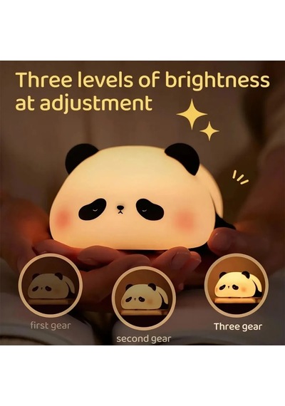 Panda Gece Lambası Yeniden Edilebilir Lamba Hediye Led Silikon Lamba Sevimli Huahua A