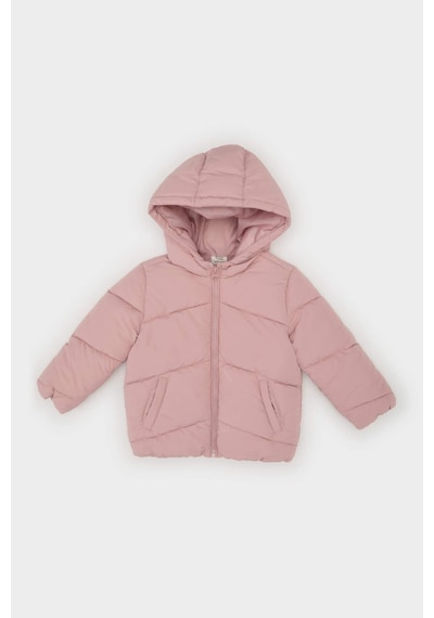 Defacto Kız Bebek Rüzgar Geçirmez Su İtici Kapüşonlu Şişme Mont E7360a525aubr86 Pembe