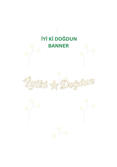 Papatya Temalı Doğum Günü Parti Seti İyi Ki Doğdun Banner, Tavan Sarkıt, Gözlük, Pasta Süsü Ve Mısır Kutusu Sarı
