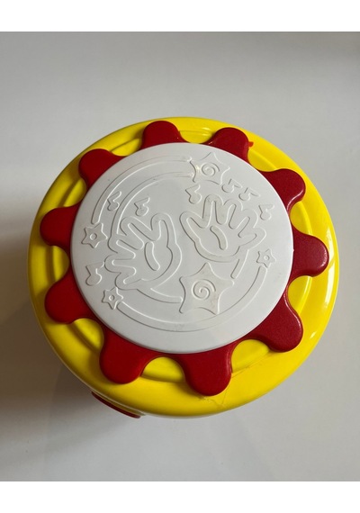 Pilli Işıklı Sesli Kaya Davul Renkli 18x18 Cm