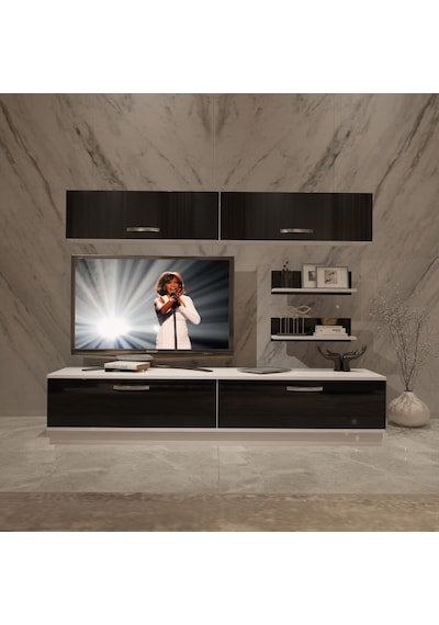 Decoraktiv Eko 5b Slm Std Tv Ünitesi Tv Sehpası Beyaz - Siyah