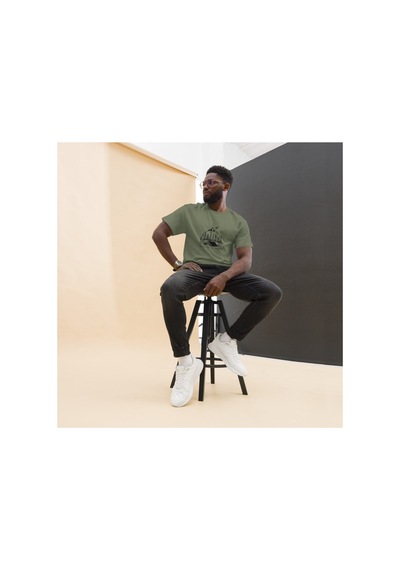 Wildstyle Wander More Gezgin Dağ Kamp Çadır Doğa Baskılı Unisex Pamuklu Tişört Haki