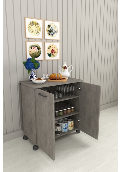 Asra Trend Mutfak Adası Yemek Masası MA-01 %100 MDF Çok Amaçlı Tekerlekli Hazırlık Masası Retro Gri Asra Trend Mutfak Adası Yemek Masası MA-01 %100 MDF Çok Amaçlı Tekerlekli Hazırlık Masası Retro Gri