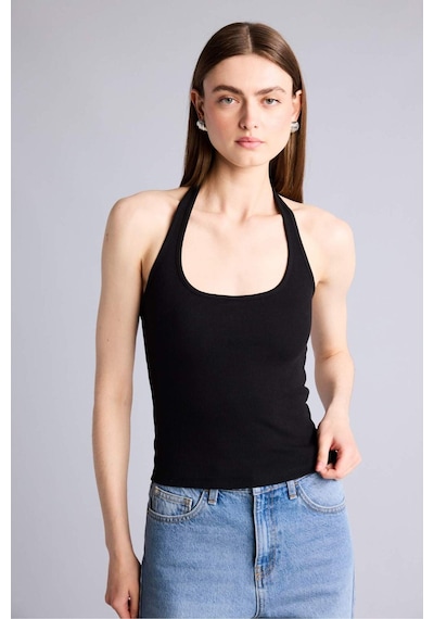 Defacto Fıtted Halter Yaka Fitilli Kaşkorse Atlet H8088ax26smbk81 Siyah-bk81