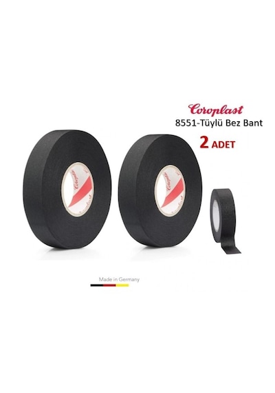 2 Adet Coroplast Tüylü Bez Bant 19mm X 15 Metre Ref:8551