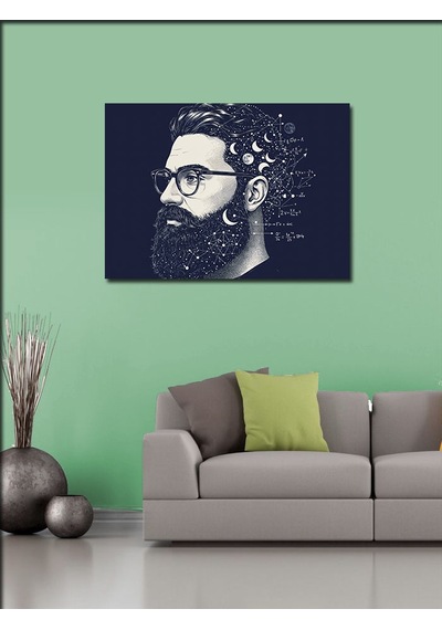 Kanvas Tablo Sakallı Gözlüklü Adam 100cmx140cm