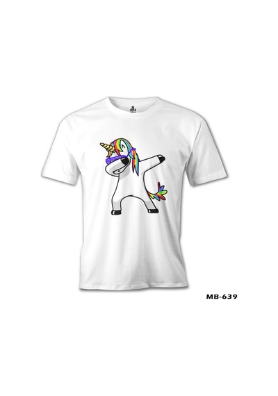 Unicorn - Rainbow Beyaz Erkek Tshirt