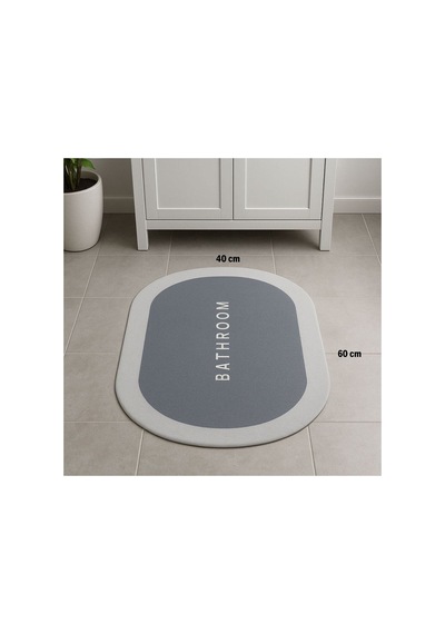 Buççin Online Mağaza Sihirli Süper Su Emici Kaymaz Tabanlı Oval Paspas 40 60 Cm 5250 Bambu Orta 6 - 12 Mm Çok Renkli