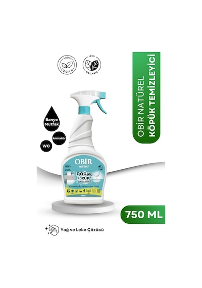 Obir Naturel Köpük Temizleyici - Doğal İçerikli, Çok Amaçlı Temizlik 750 Ml Tekli
