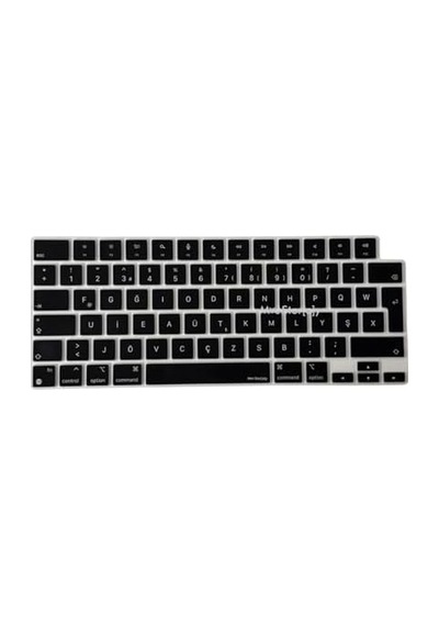 Macbook Türkçe F Klavye Koruyucu Yeni F Düzen M1-m5 A2681 A3113 A3240 A3449 A2941 A3241 A2442 A2779 A3426 A3434 A2485 A3429 Silikon Keyboard Cover Touch Id Siyah