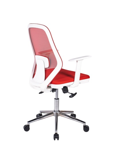 Ofisbazaar Dali Beyaz Fileli Çalışma Koltuğu Ergonomik Şef Ve Toplantı Koltuğu Kırmızı Kırmızı