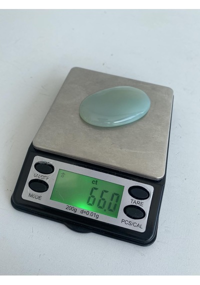 Kabaşon Kesim Doğal Aqua Kalsedon Taşı 65 Karat Çok Renkli