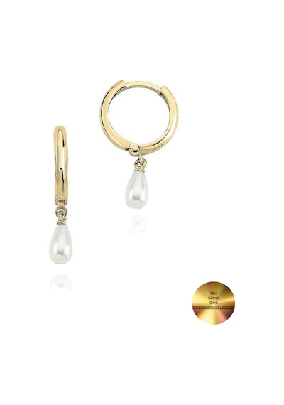 Brezza Lusso Jewelry 18k Serie Oro Hakiki İnci Halka Minimal Gümüş Küpe