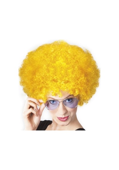 Sarı Renk Kıvırcık Afro Bonus Peruk Lisinya