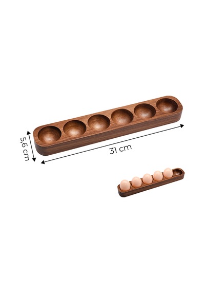 6 Bölmeli Akasya Ahşap Yumurtalık