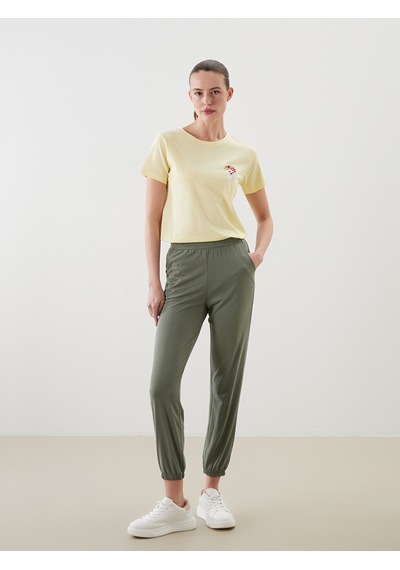 Lcwaıkıkı Classic Haki Beli Lastikli Kadın Jogger Eşofman Altı