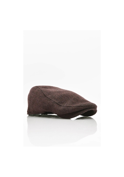 Külah Erkek Yün Şapka Heritage Kışlık Kasket Flat Cap-Koyu Kahve