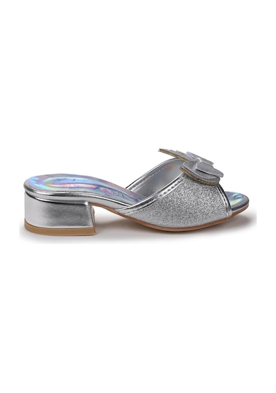 Kiko Kids Unicorn Kız Çocuk Topuklu Simli Abiye Terlik Lila