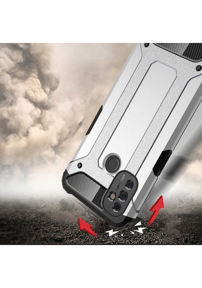 Noktaks - One Plus Nord N100 Uyumlu - Kılıf Çift Katman Zırh Tank Crash Military Kapak - Rose Gold