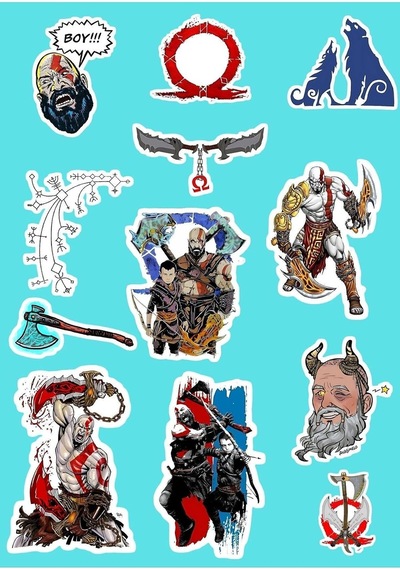 God Of War Sticker Seti 3 Adet Çok Renkli