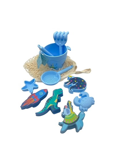 Playnjoy - Silikon Plaj Oyuncak Seti - 10 Parça - Mavi