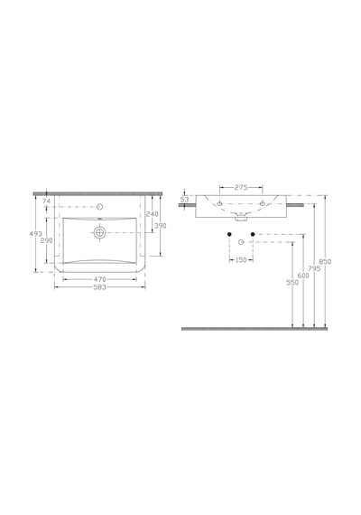 İsvea - Semi Mobilya Uyumlu Lavabo 58 Cm Beyaz - 10sq50058sv 1466841