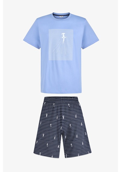 Penti Erkek Renkli Lighthouse Bay Şortlu Pijama Takımı