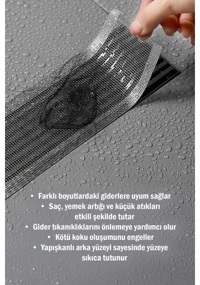 Yeni Nesil Kendinden Yapışkanlı Banyo - Mutfak Gider Filtresi (1 Adet-4 Metre)