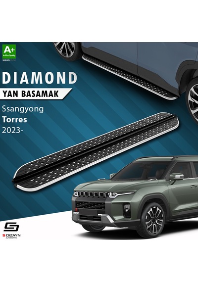 S-dizayn Ssangyong Torres Diamond Krom Yan Basamak 183 Cm 2023 Üzeri